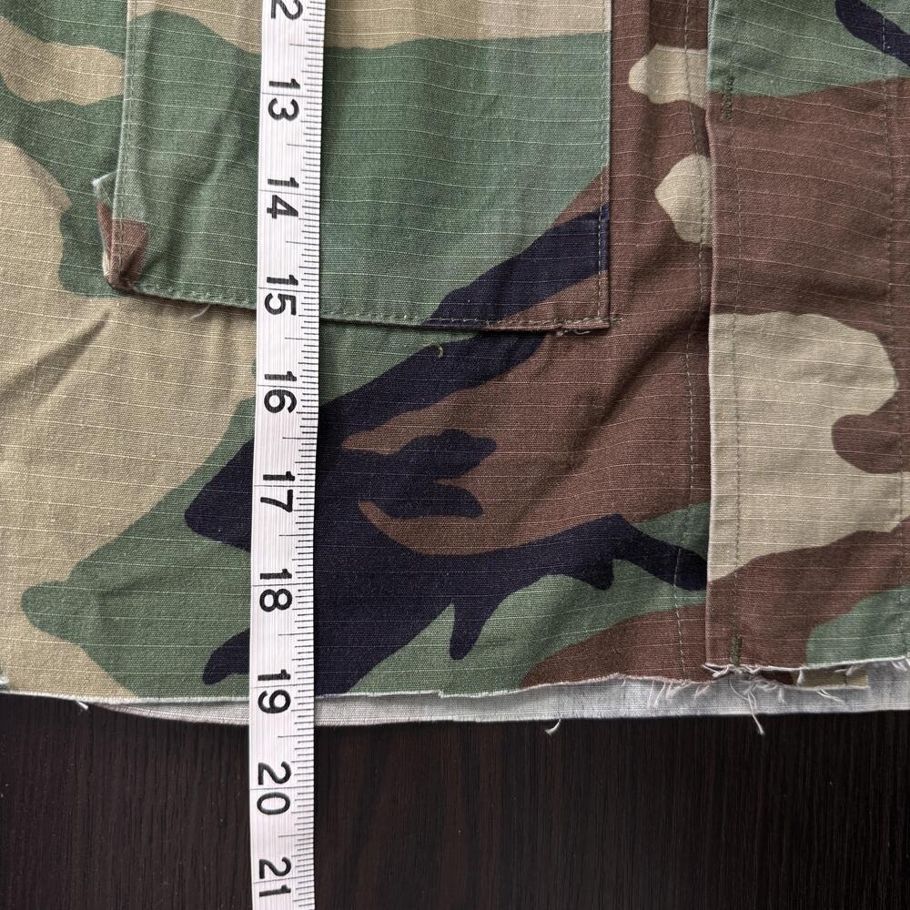 Vintage Camo Jacket Womens Small Upcycled Tiger Flames Heart Military Custom - Picture 11 of 12